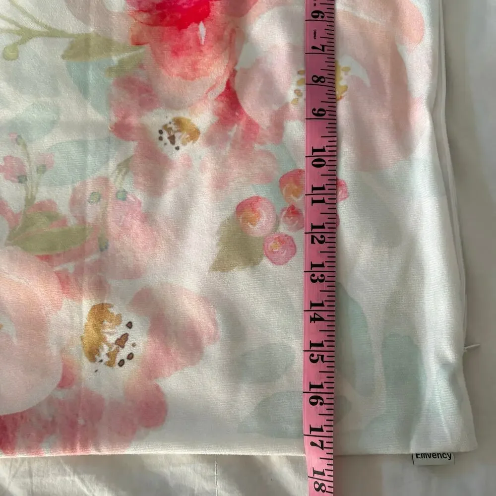 EMVENCY Accent Pillow Cover Peonies Watercolor Pink Floral SzOS Zippered Square